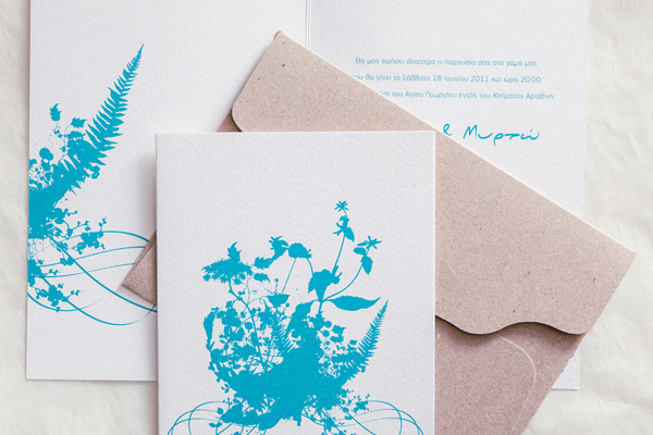 Floral wedding invitations by Atelier Invitations