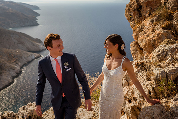 Romantic destination wedding in Folegandros | Emily & Mark