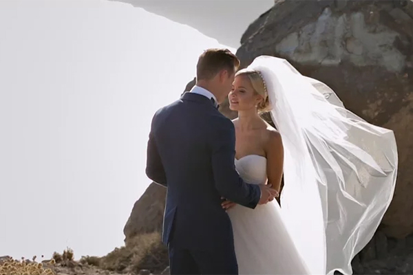 Stylish destination wedding in Santorini | Maria and Pavel
