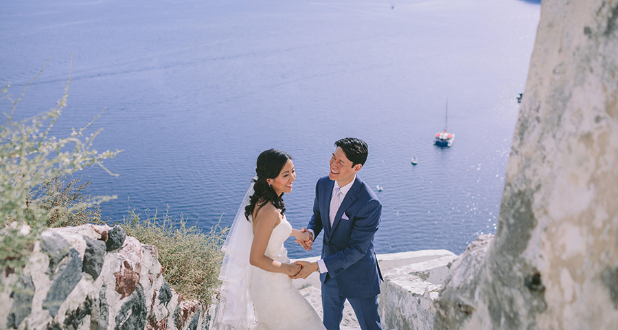 Gorgeous elopement in Santorini | Christine & Olimpio - Chic & Stylish ...