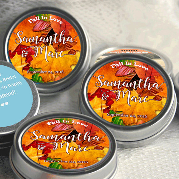 Personalized Autumn Silver Mint Tins
