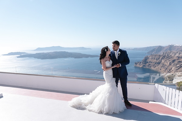 Pink and lilac wedding in Santorini | Stacey & Chris