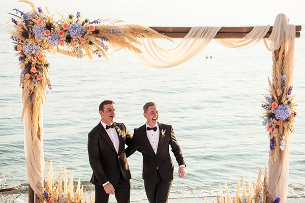 White, blue and purple wedding in Pelion | Chris & Nathan