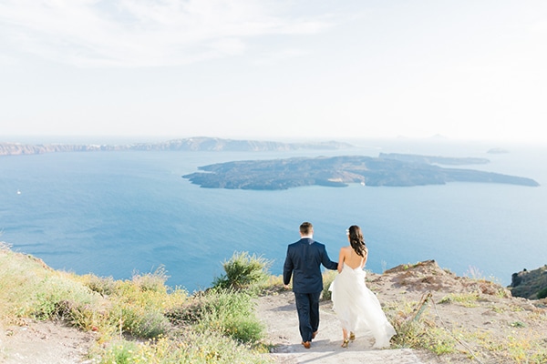 Modern intimate elopement in Santorini | Maria Elena & Bruce