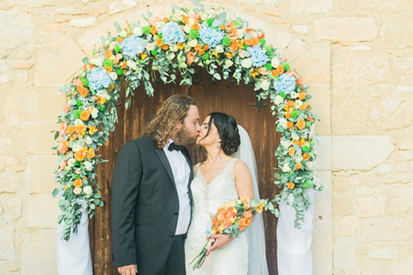 Beautiful orange and blue wedding in Cyprus | Christoula & Alexandros