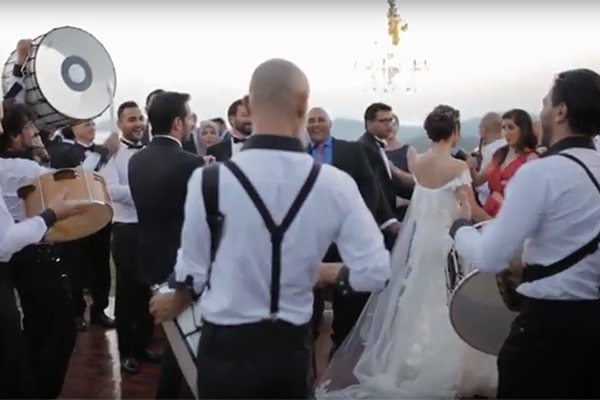Wedding video with Zaffe tradition | Black and White Drums