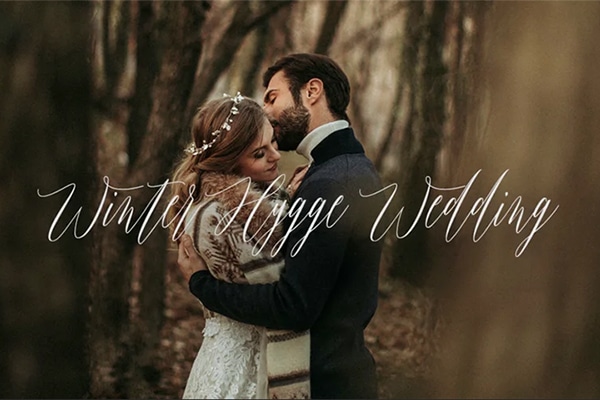 Winter hygge wedding video with cozy vibes