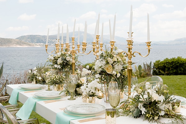 Elegant luxury styled shoot in gold and white hues