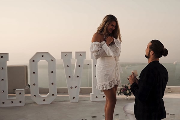 Beautiful video of a surprise wedding proposal in Santorini | Sophia & Parker