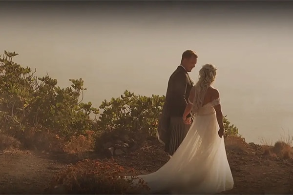 A wonderful video of an intimate Santorini wedding bursting with romance │ Ashley & Alan
