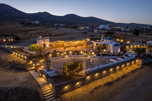 Have a destination wedding in a summer venue with incredible view of the Aegean Sea