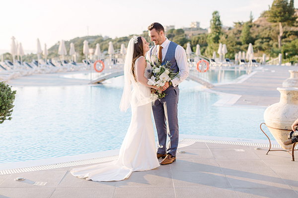 Elegant summer wedding in Kefalonia island with romantic blooms│ Nick and Rebecca