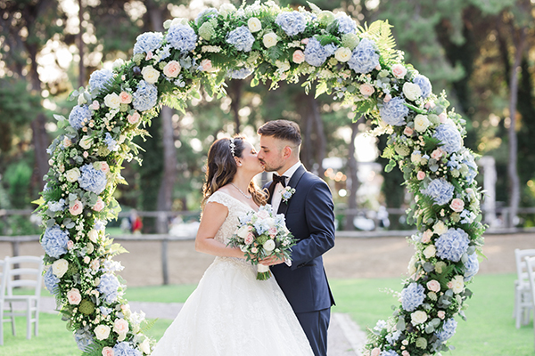 Fairytale wedding in Thessaloniki with lush roses and hydrangeas │ Olga & Konstantinos