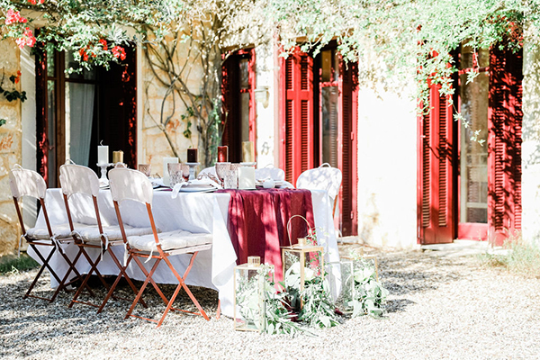 Stylish olive grove wedding inspiration with pops of marsala