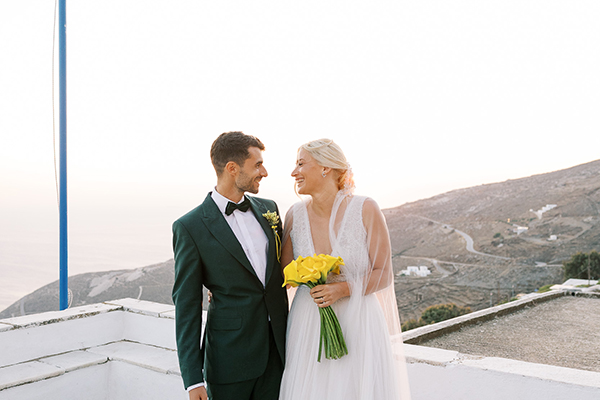 Beautiful summer wedding in Tinos with pretty pops of yellow │ Irene & Yiannis