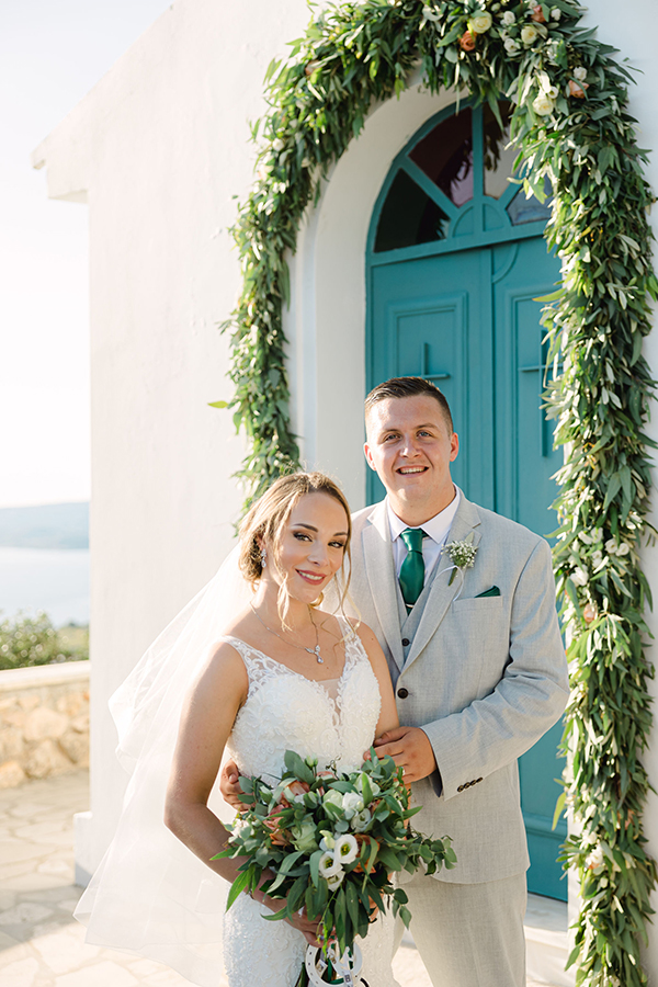 Beautiful summer wedding in Kefalonia with pretty romantic florals ?Katie & Stefan