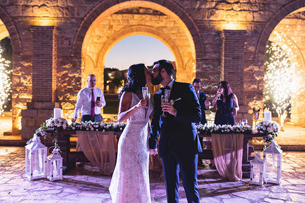 Lovely summer wedding at Wine Museum in Athens with romantic florals in soft tones │ Marta & Vasilis