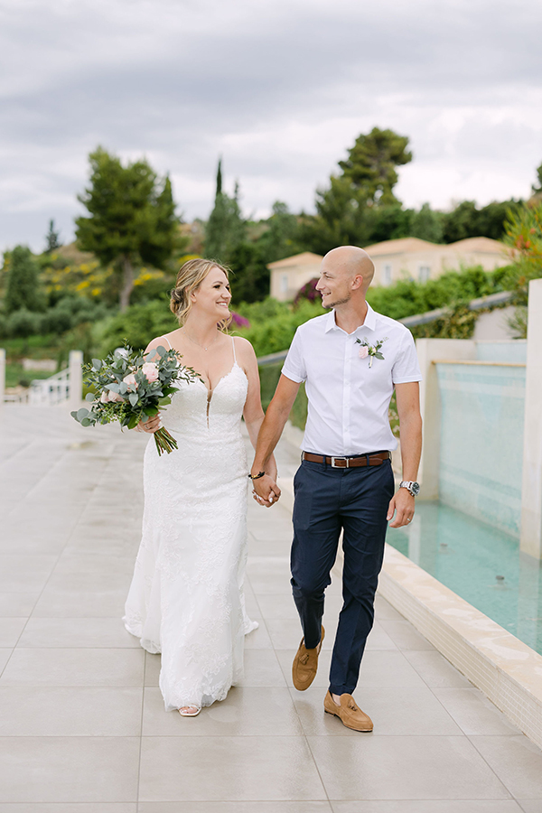 Pretty pastel pink wedding in Kefalonia | Rebecca & Stephane