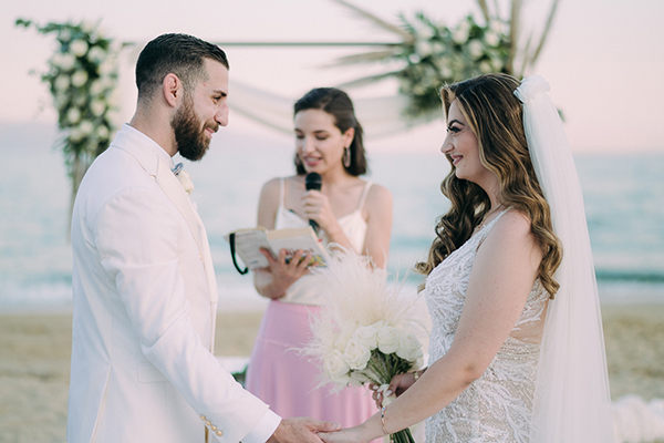 Romantic summer wedding in Kavala with white roses | Danai & Gabriel