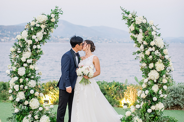 Elegant summer wedding in Athens with all white decoration | Sylvie & Justin