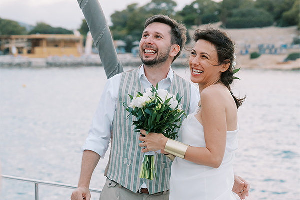 Summer wedding on a boat in Aegina  | Andreea & Mihou