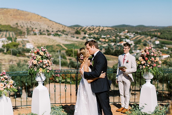 Dreamy destination wedding at Hatzi Mansion with colorful blossoms | Risha & Sebastian