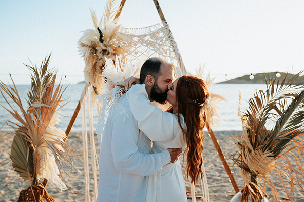 Beach wedding in Greece with a bohemian flair | Katerina & Nikos